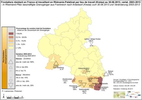 Nach Deutschland Am Arbeitsort Kreise 13 Thematische Karten Geographisches Informationssystem Fur Die Grossregion