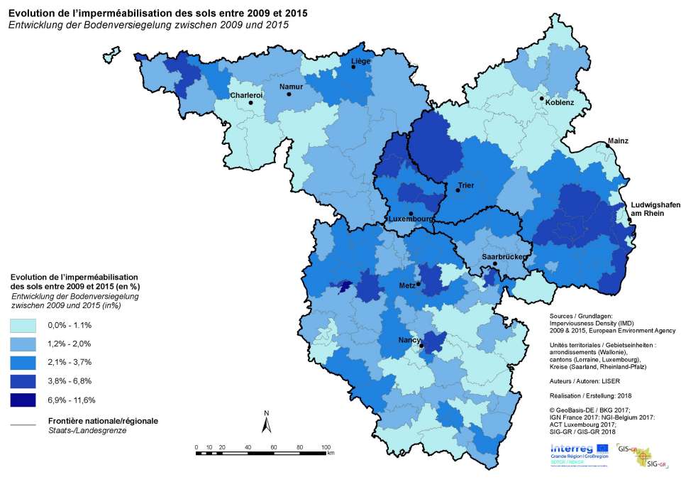 Entwicklung Der Bodenversiegelung Zwischen 2009 Und 2015 - Thematische ...